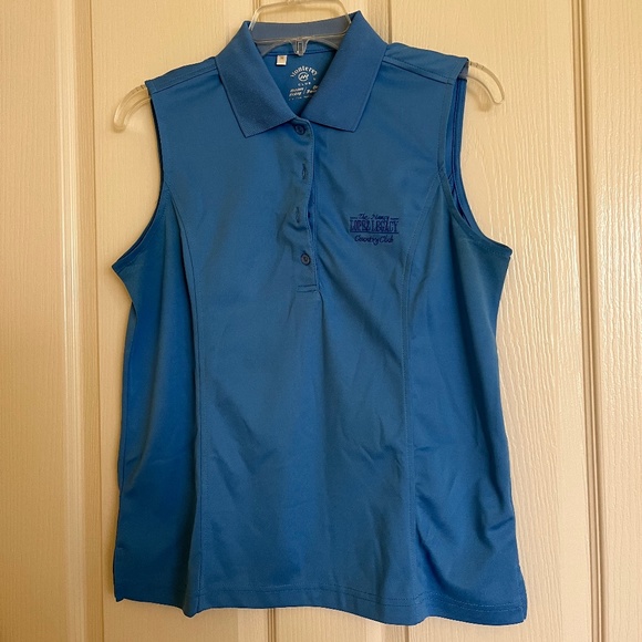 Monterey Club. Tops - Nancy Lopez CC Logo Blue Top Medium